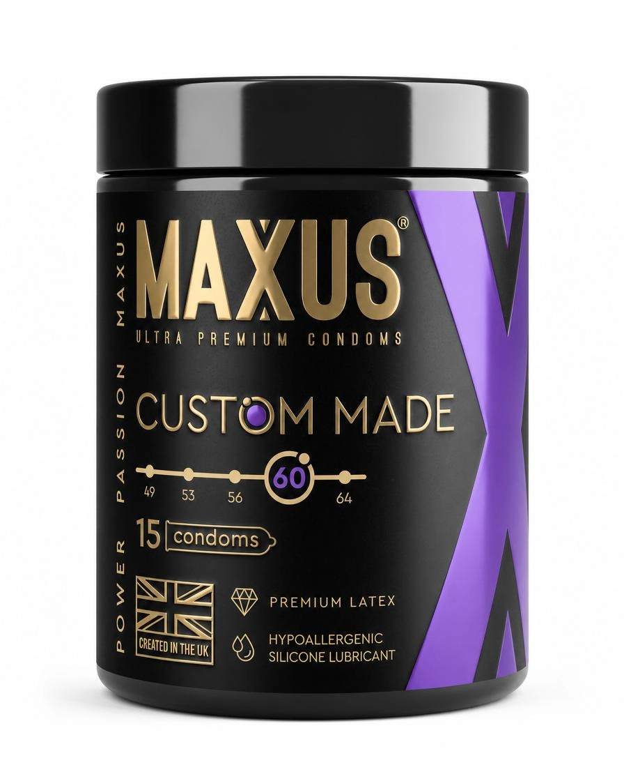 Презервативы MAXUS Custom Made 60 №15 в железном кейсе, увеличенные X-Edition, 15 шт
