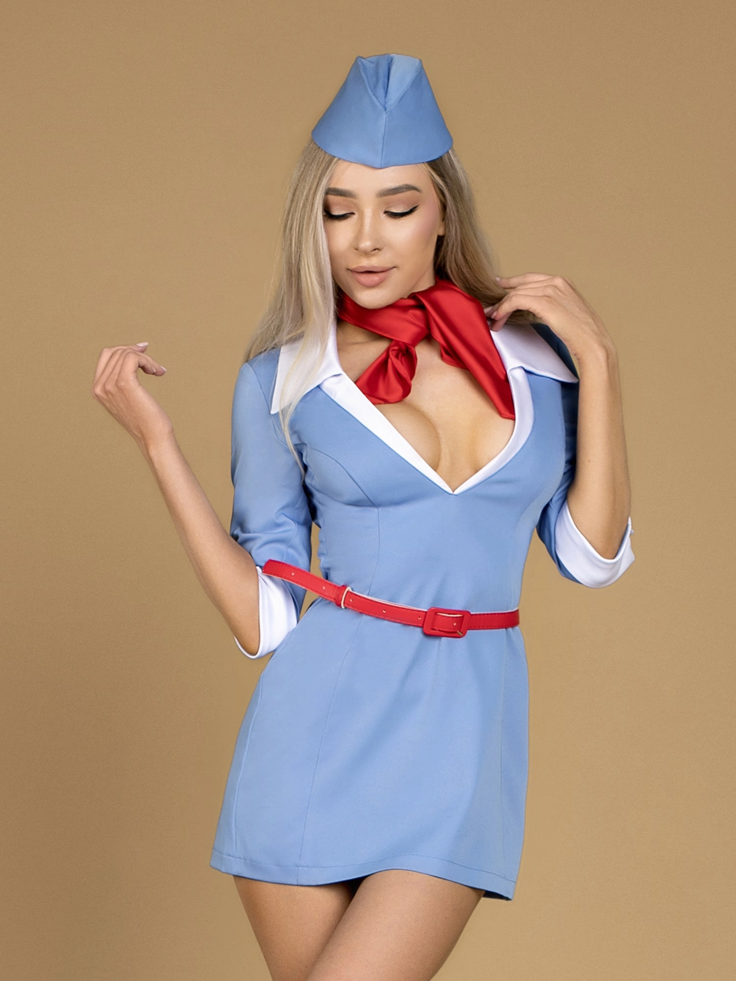 Костюм сексуальной стюардессы (Premium) (XXL/XXXL)