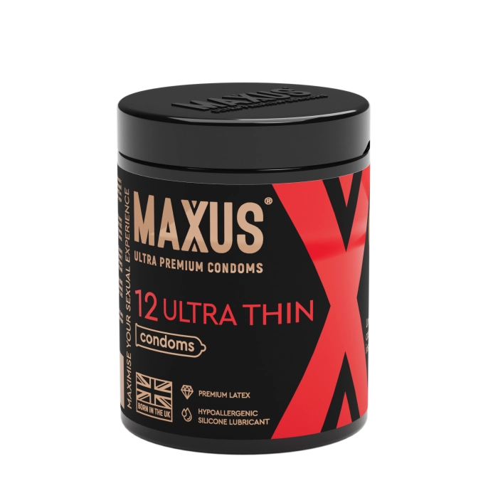 Презервативы MAXUS Ultra Thin №12 с железным кейсом, ультратонкие X-Edition, 12 шт
