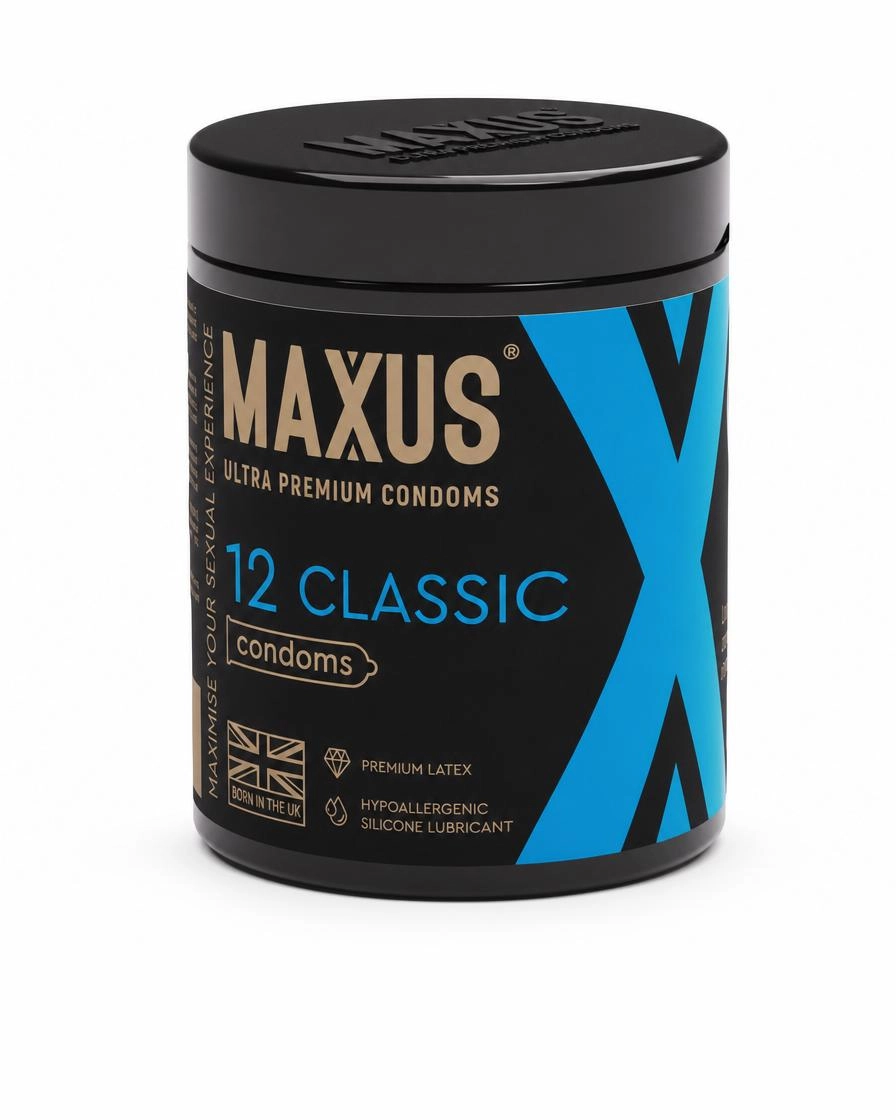 Презервативы MAXUS Classic №12 с железном кейсе, классические X-Edition, 12 шт