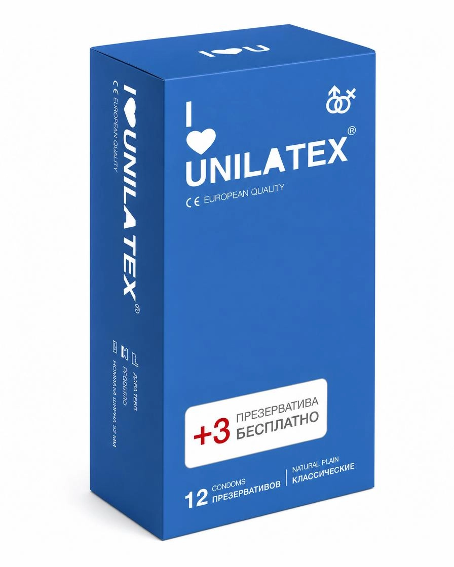Unilatex презервативы Natural Plain/классические, 12 шт.