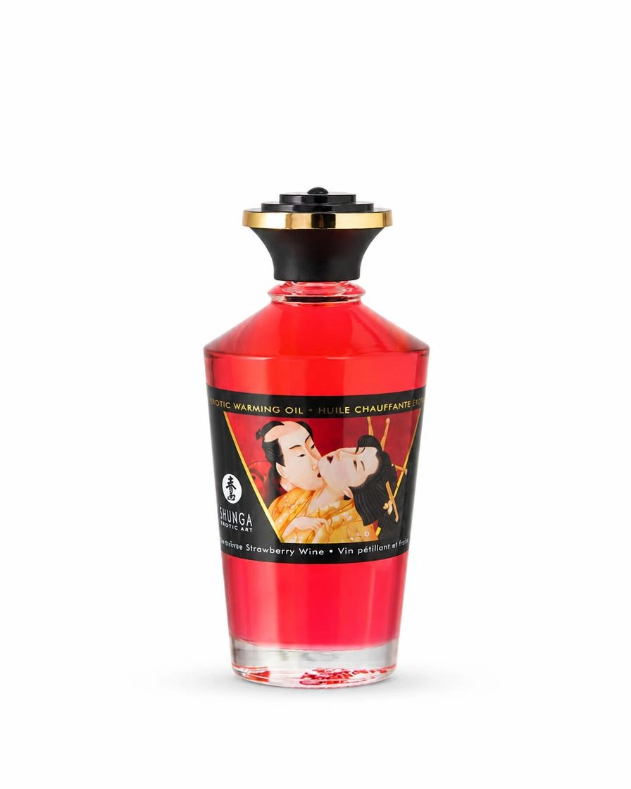Масло для массажа Shunga Afrodisiac Warming Клубника и шампанское, разогревающее, 100 мл