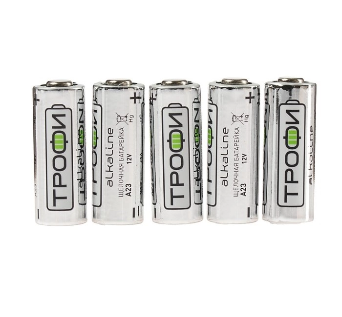 Батарейка алкалиновая "Трофи" Alkaline, А23 (MN21)-5BL, 12В