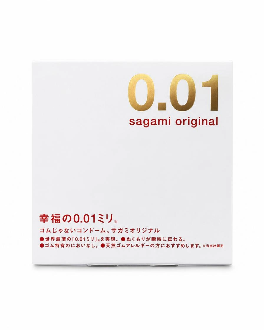 Презервативы Sagami, original 0.01, полиуретан, 17 см, 5,5 см, 1 шт.