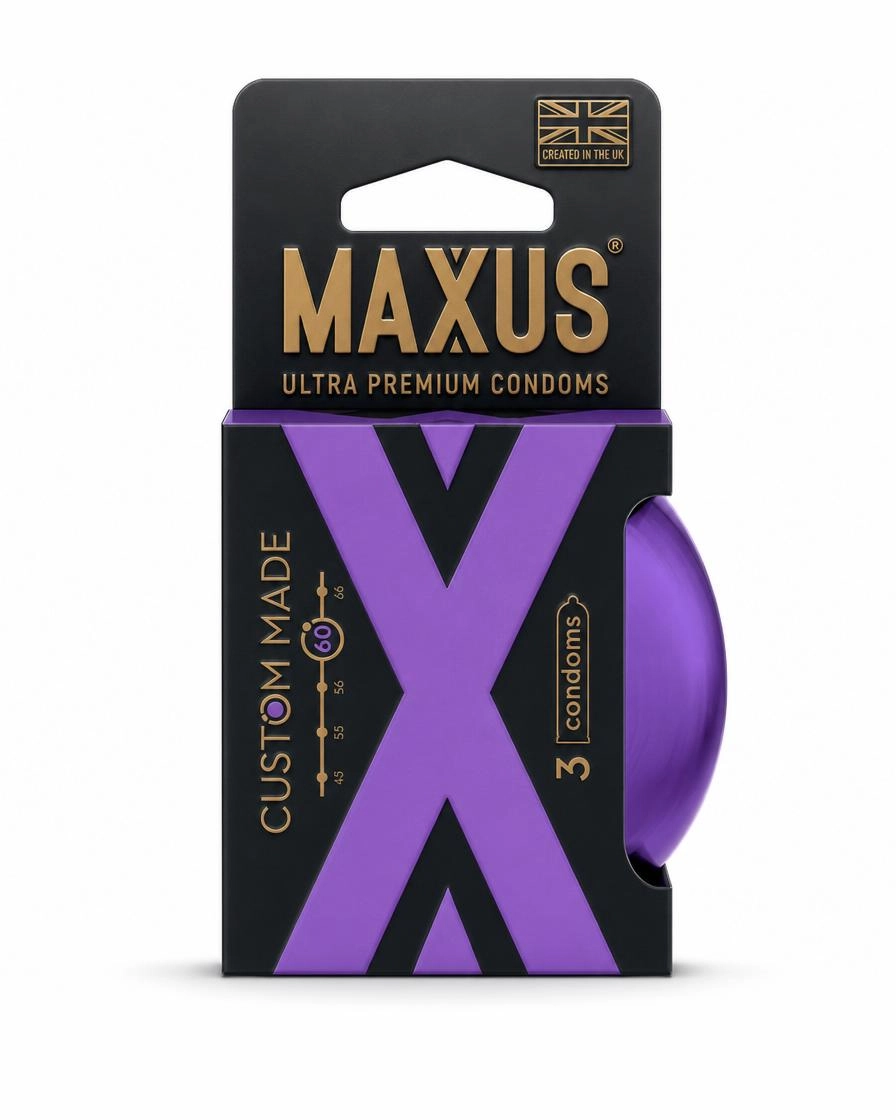 Презервативы MAXUS Custom Made 60 №3 в железном кейсе, увеличенные X-Edition, 3 шт