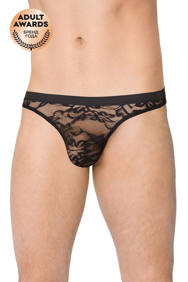 Трусы мужские кружевные SoftLine Collection, черный, M