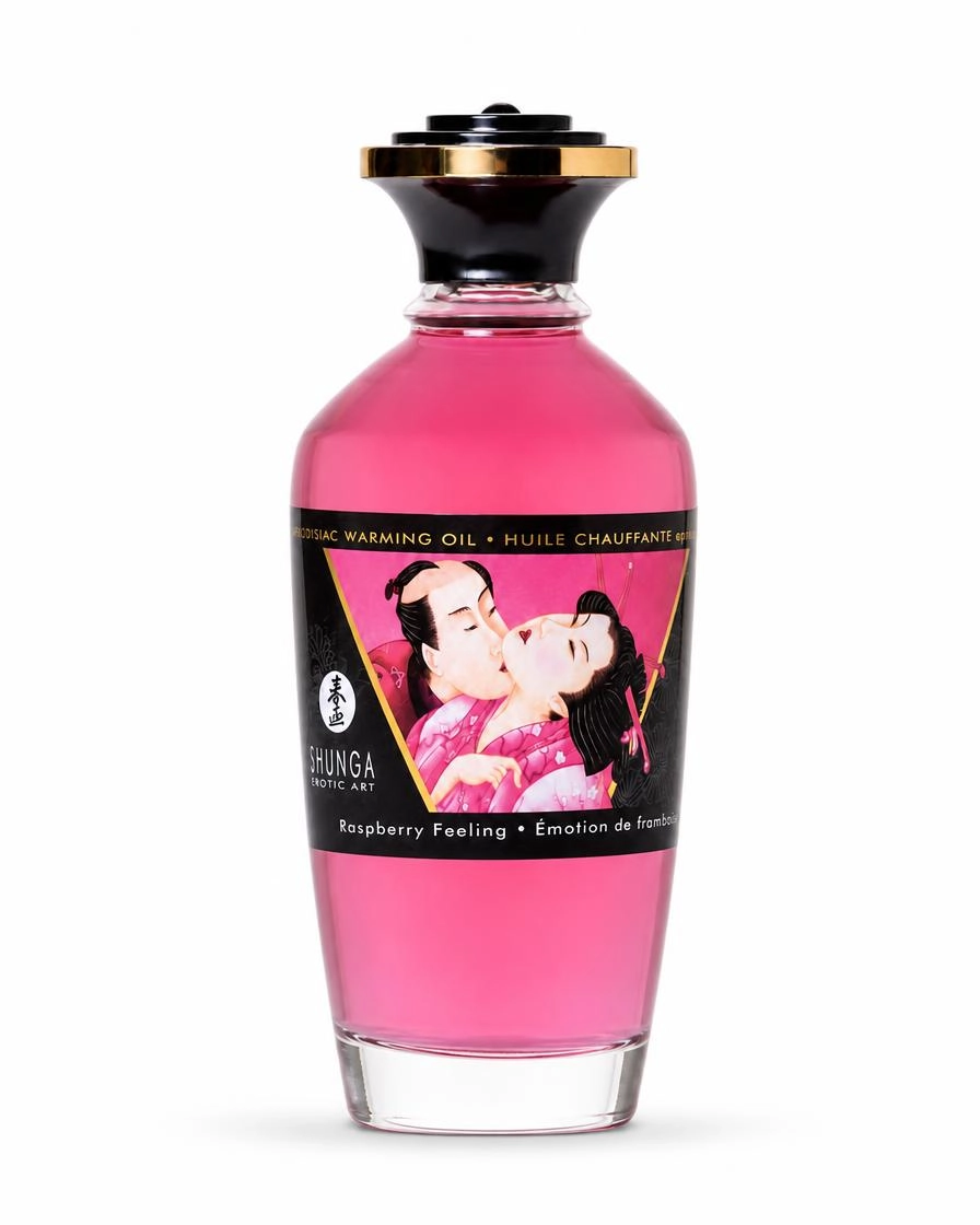 Масло для массажа Shunga Raspberry Feeling, разогревающее, с ароматом малины, 100 мл