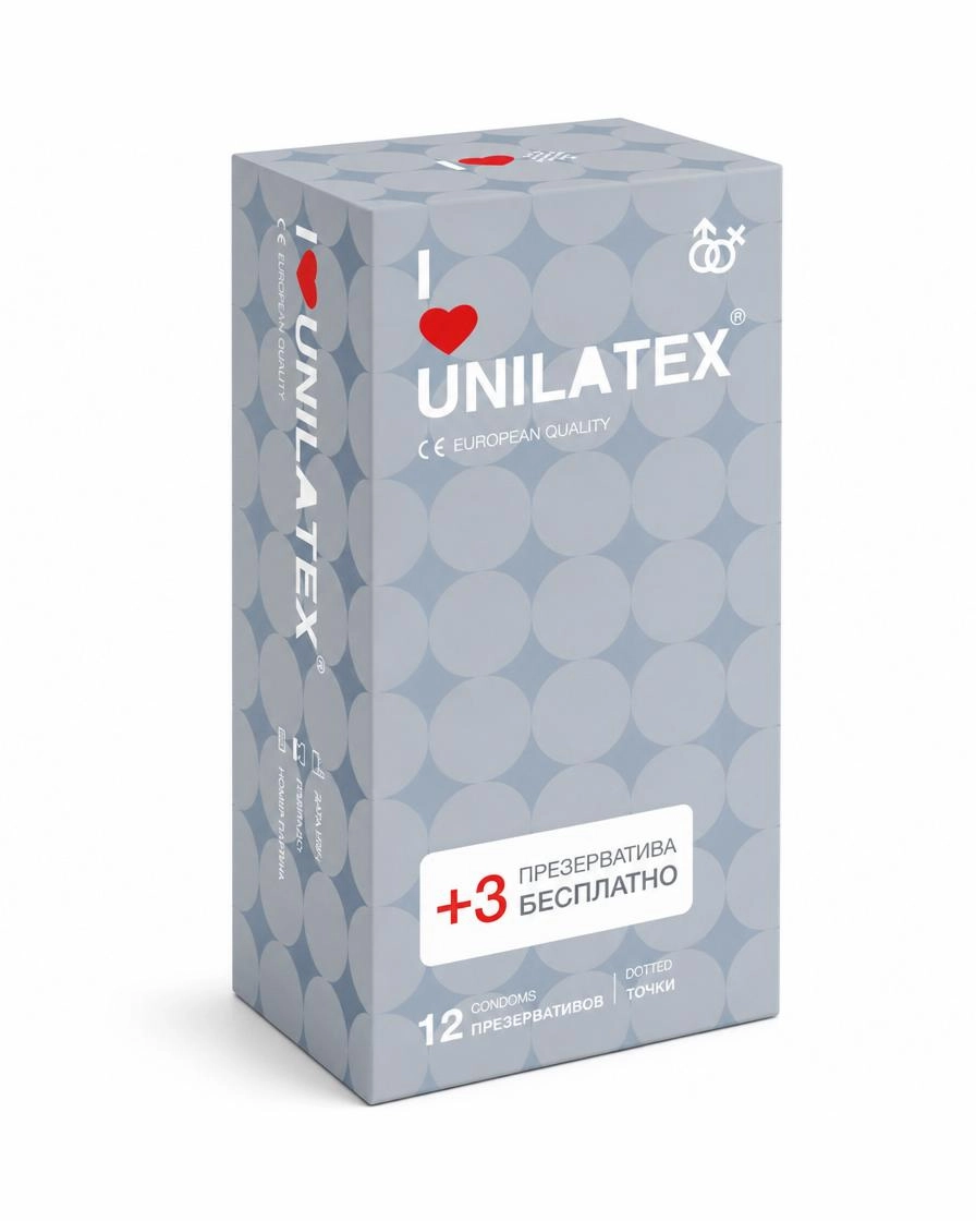 Unilatex презервативы Dotted с точками, 12 шт