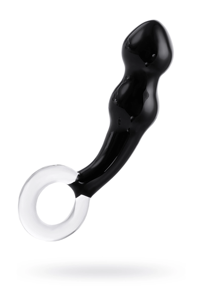 Стимулятор простаты Sexus Glass, 12 см, Ø 3,5 см, стекло, черный